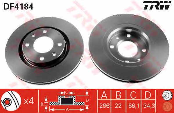 TRW Тормозной диск передний вентилируемый – цена 106 PLN