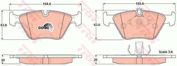 TRW COTEC disc brake pads, set TRW GDB1404