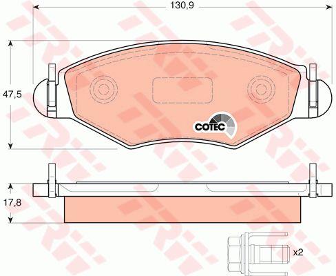 TRW COTEC disc brake pads, set TRW GDB1500