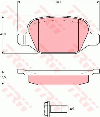 TRW GDB1604 Гальмівні колодки, комплект GDB1604: Приваблива ціна - Купити у Польщі на 2407.PL!