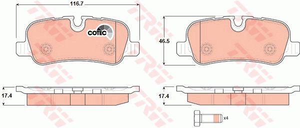 Klocki hamulcowe TRW COTEC, komplet TRW GDB1632