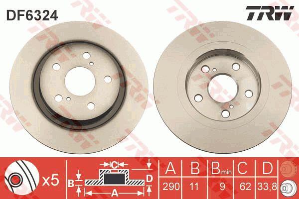 Bremsscheibe hinten voll TRW DF6324