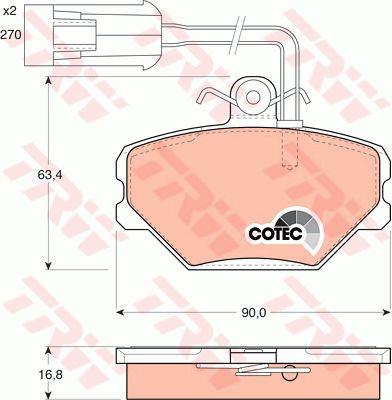 TRW GDB852 TRW COTEC disc brake pads, set GDB852: Buy near me at 2407.PL in Poland at an Affordable price!