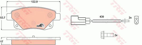 TRW GDB1725 TRW COTEC disc brake pads, set GDB1725: Buy near me in Poland at 2407.PL - Good price!