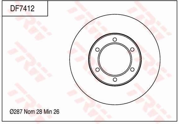 TRW DF7412 Тормозной диск передний вентилируемый DF7412: Купить в Польше - Отличная цена на 2407.PL!
