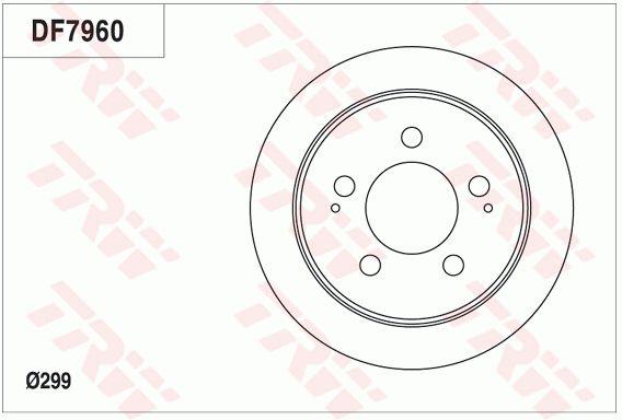 TRW DF7960 Rear brake disc, non-ventilated DF7960: Buy near me in Poland at 2407.PL - Good price!
