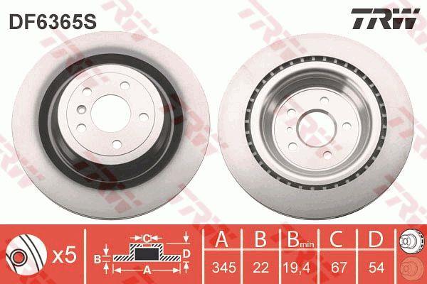 TRW DF6365S Тормозной диск задний вентилируемый DF6365S: Отличная цена - Купить в Польше на 2407.PL!