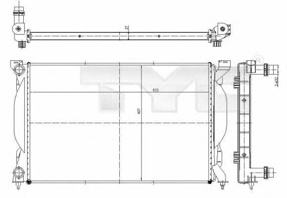 TYC 702-0012 Радіатор охолодження двигуна 7020012: Приваблива ціна - Купити у Польщі на 2407.PL!