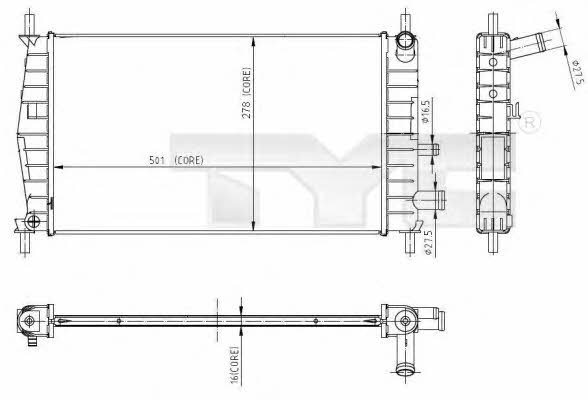 TYC 710-0025 Radiator, engine cooling 7100025: Buy near me in Poland at 2407.PL - Good price!