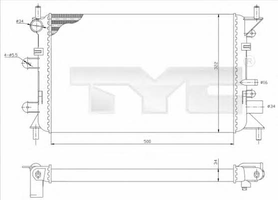 TYC 710-0036-R Радиатор охлаждения двигателя 7100036R: Отличная цена - Купить в Польше на 2407.PL!