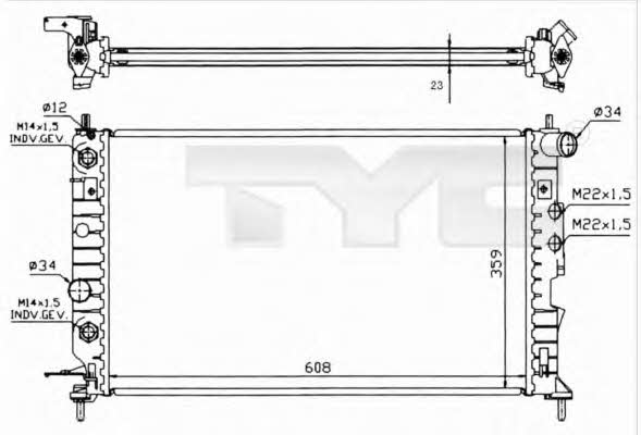 TYC 725-0004-R Radiator, engine cooling 7250004R: Buy near me in Poland at 2407.PL - Good price!