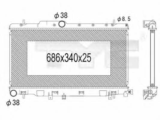 TYC 734-1005 Радіатор охолодження двигуна 7341005: Приваблива ціна - Купити у Польщі на 2407.PL!