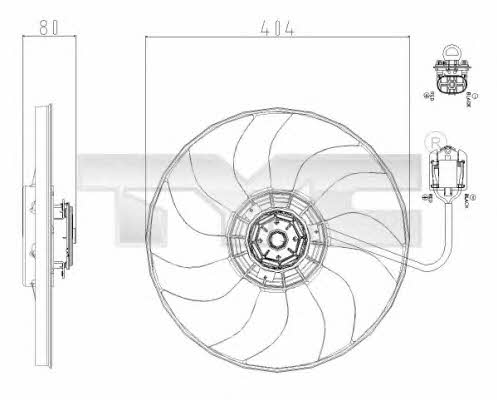 TYC 825-0019 Hub, engine cooling fan wheel 8250019: Buy near me in Poland at 2407.PL - Good price!