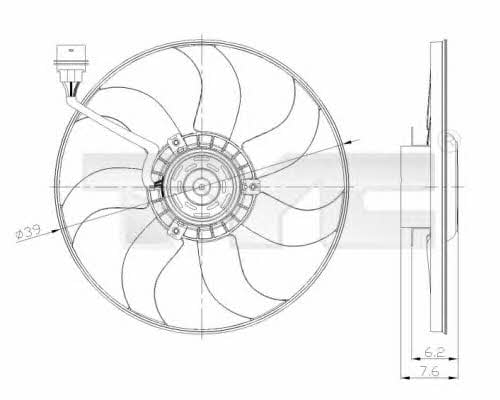 TYC 837-0036 Hub, engine cooling fan wheel 8370036: Buy near me in Poland at 2407.PL - Good price!