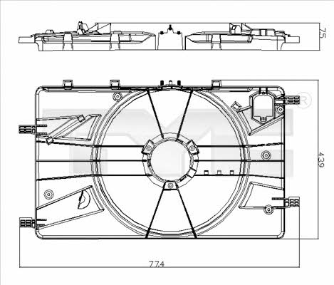 TYC 825-0018-1 Radiator fan bracket 82500181: Buy near me in Poland at 2407.PL - Good price!