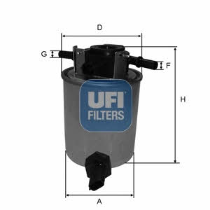 Ufi 24.020.01 Fuel filter 2402001: Buy near me in Poland at 2407.PL - Good price!