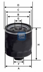 Ufi 23.428.00 Oil Filter 2342800: Buy near me in Poland at 2407.PL - Good price!