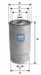 Ufi 24.012.00 Fuel filter 2401200: Buy near me in Poland at 2407.PL - Good price!