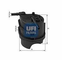Ufi 24.015.00 Fuel filter 2401500: Buy near me in Poland at 2407.PL - Good price!