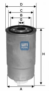 Ufi 24.350.02 Fuel filter 2435002: Buy near me in Poland at 2407.PL - Good price!