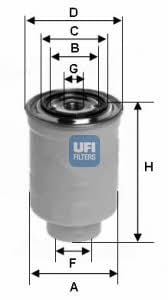 Ufi 24.374.00 Fuel filter 2437400: Buy near me in Poland at 2407.PL - Good price!