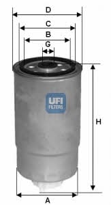 Ufi 24.381.00 Fuel filter 2438100: Buy near me in Poland at 2407.PL - Good price!