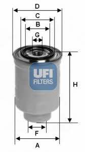 Ufi 24.446.01 Fuel filter 2444601: Buy near me in Poland at 2407.PL - Good price!