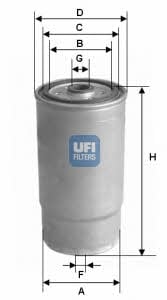 Ufi 24.525.00 Fuel filter 2452500: Buy near me in Poland at 2407.PL - Good price!