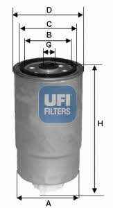 Ufi 24.528.01 Fuel filter 2452801: Buy near me in Poland at 2407.PL - Good price!
