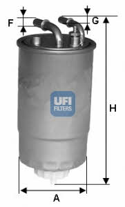 Ufi 24.ONE.02 Fuel filter 24ONE02: Buy near me in Poland at 2407.PL - Good price!