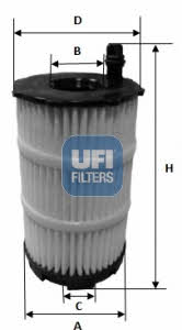 Ufi 25.143.00 Oil Filter 2514300: Buy near me in Poland at 2407.PL - Good price!