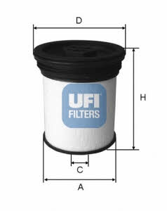 Ufi 26.019.01 Fuel filter 2601901: Buy near me in Poland at 2407.PL - Good price!