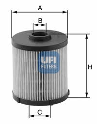 Ufi 26.021.00 Fuel filter 2602100: Buy near me in Poland at 2407.PL - Good price!