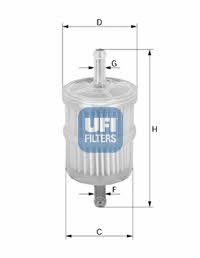 Ufi 31.001.00 Fuel filter 3100100: Buy near me in Poland at 2407.PL - Good price!