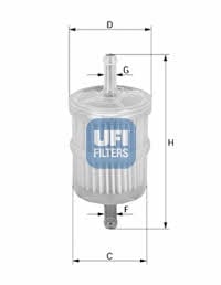 Ufi 31.010.00 Fuel filter 3101000: Buy near me in Poland at 2407.PL - Good price!