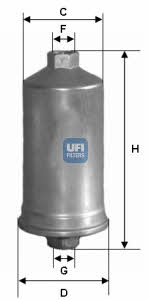 Ufi 31.504.00 Fuel filter 3150400: Buy near me in Poland at 2407.PL - Good price!