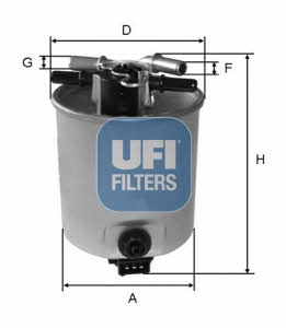 Ufi 55.393.00 Fuel filter 5539300: Buy near me in Poland at 2407.PL - Good price!