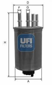 Ufi 24.130.00 Fuel filter 2413000: Buy near me in Poland at 2407.PL - Good price!