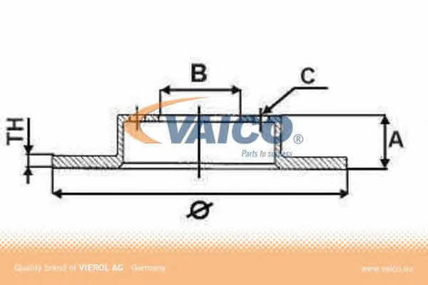 Vaico V10-40027 Диск гальмівний задній невентильований V1040027: Приваблива ціна - Купити у Польщі на 2407.PL!