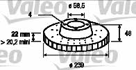 Valeo 186102 Front brake disc ventilated 186102: Buy near me in Poland at 2407.PL - Good price!