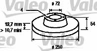 Valeo 186110 Unventilated front brake disc 186110: Buy near me in Poland at 2407.PL - Good price!