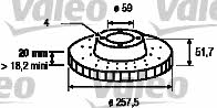 Valeo 186149 Front brake disc ventilated 186149: Buy near me in Poland at 2407.PL - Good price!