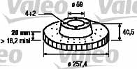 Valeo 186153 Front brake disc ventilated 186153: Buy near me in Poland at 2407.PL - Good price!