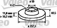 Valeo 186154 Unventilated front brake disc 186154: Buy near me in Poland at 2407.PL - Good price!