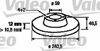 Valeo 186157 Unventilated front brake disc 186157: Buy near me in Poland at 2407.PL - Good price!
