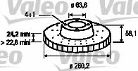 Valeo 186166 Front brake disc ventilated 186166: Buy near me in Poland at 2407.PL - Good price!