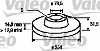 Valeo 186168 Тормозной диск передний невентилируемый 186168: Отличная цена - Купить в Польше на 2407.PL!