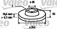 Valeo 186171 Unventilated front brake disc 186171: Buy near me in Poland at 2407.PL - Good price!