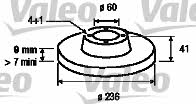 Valeo 186186 Unventilated front brake disc 186186: Buy near me in Poland at 2407.PL - Good price!