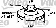 Valeo 186191 Тормозной диск передний вентилируемый 186191: Отличная цена - Купить в Польше на 2407.PL!